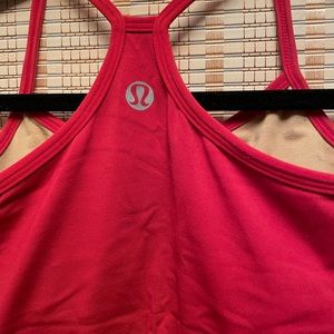 Lululemon red racer back yoga workout top small 4